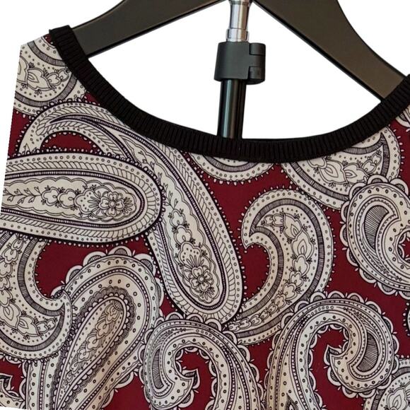 Ann Taylor 3/4 Sleeve Paisley Blouse - Size LP Large Petite - Business Casual - Picture 3 of 7